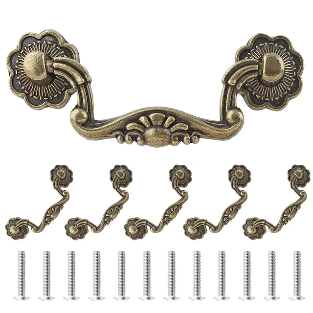6 Pcs 3 Inch Bail Handle Drop Pulls Vintage Drop Bail Drawer Pulls Ant...