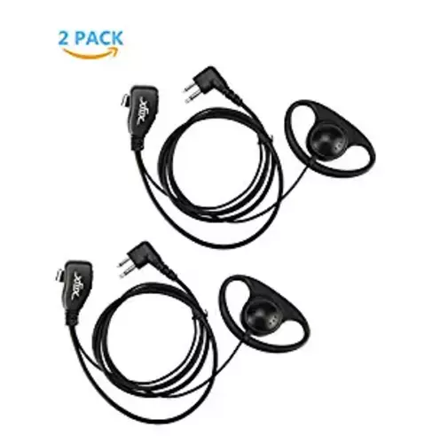 2 x D Earphone Earpiece Headset Mic for Motorola Radio Security 2 Pin Walkie