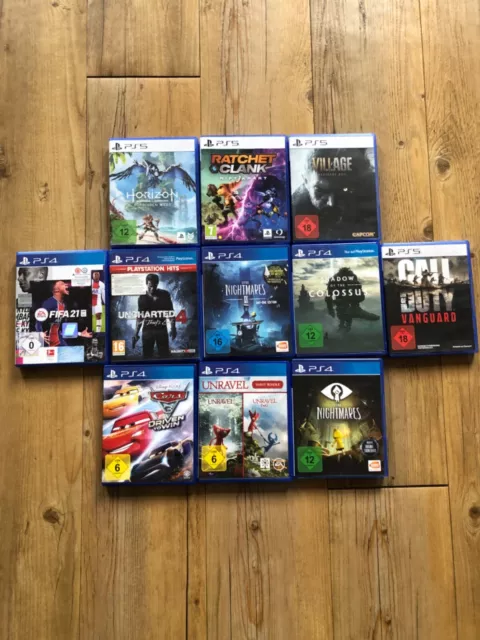 ps4 ps5 Spiel Call of Duty Resident evil Horizon Fifa unravel yarny ratchet cars