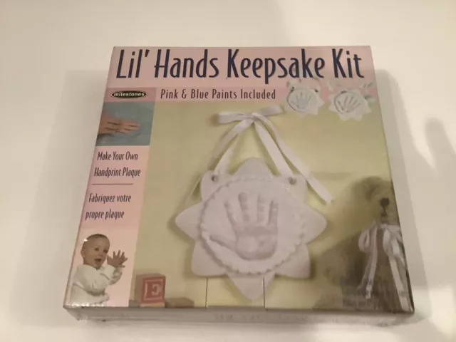 Lil' Hands Keepsake Handprint Kit By Milestone Pink & Blue Paints - New & Sealed