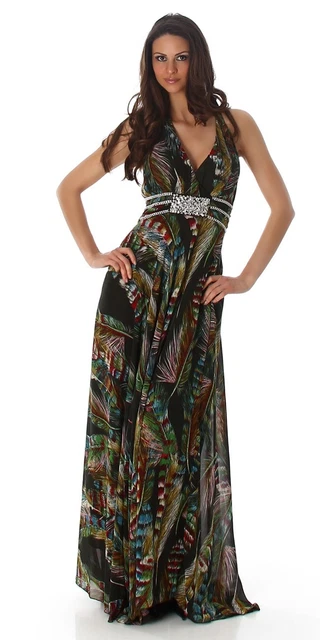 Abito Donna Elegante Cerimonia Lungo Sexy Gipsy Vintage da Sera Cocktail Vestito 6