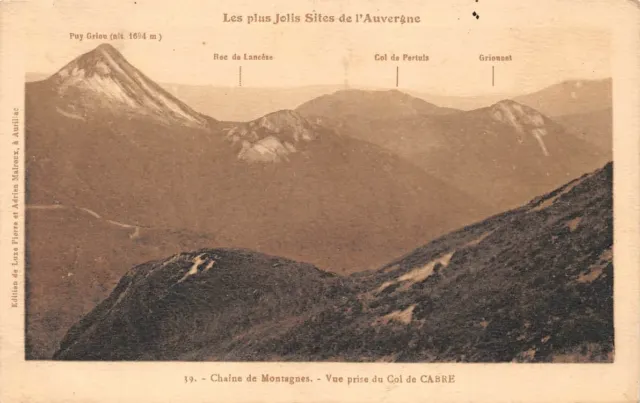 Chaîne de Montagnes - Vue prise du Col de CABRE -