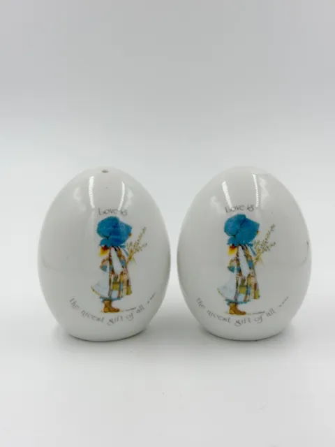 HOLLY HOBBIE by Sands vintage salt and pepper shakers 1974 Love Is... retro