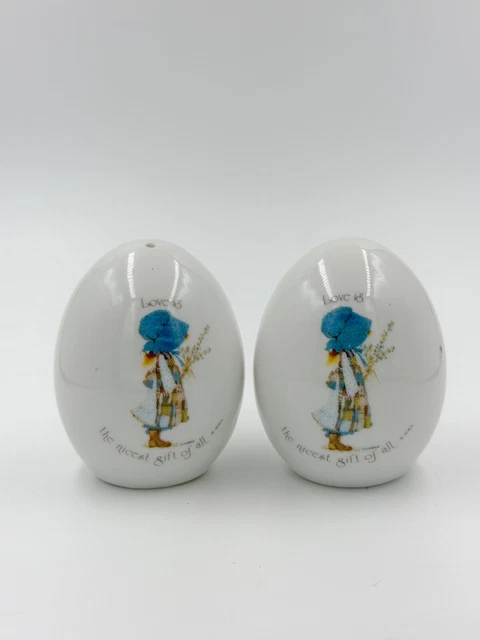 HOLLY HOBBIE by Sands vintage salt and pepper shakers 1974 Love Is... retro HOLLY HOBBIE by Sands vintage salt and pepper shakers 1974 Love Is... retro