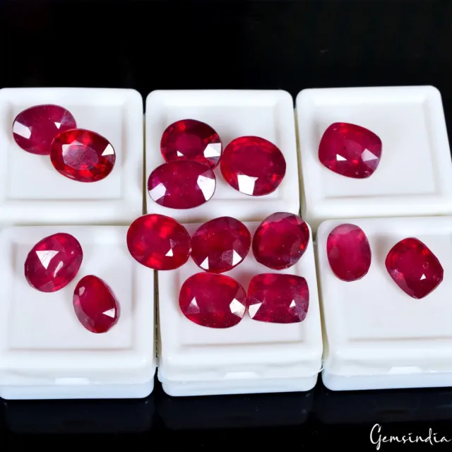 AAA Natural Flawless Red Mozambique Ruby Mix Certified Gemstone 124.70 Ct excl.