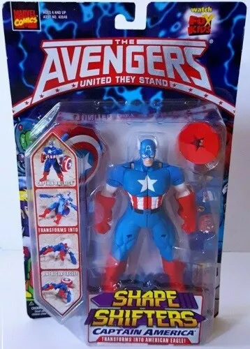 Marvel Shape Shifters Avengers Captain America Transforms Into Eagle Toybiz MOC