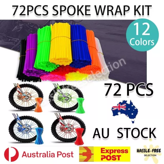 72pcs Bicycle Wheel Spoke Bike Spoke Wrap Kit Mtb Skins Covers Mountain Sleeves