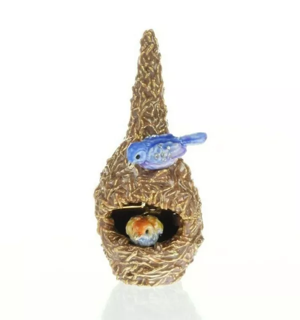 Nid d'oiseau boîte à bijoux fait à la main par Keren Kopal & cristaux