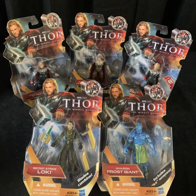 Lot Of 5-2 Thor/ Odin /Loki /Frost Giant Thor The Mighty Avenger Hasbro 2011 Htf