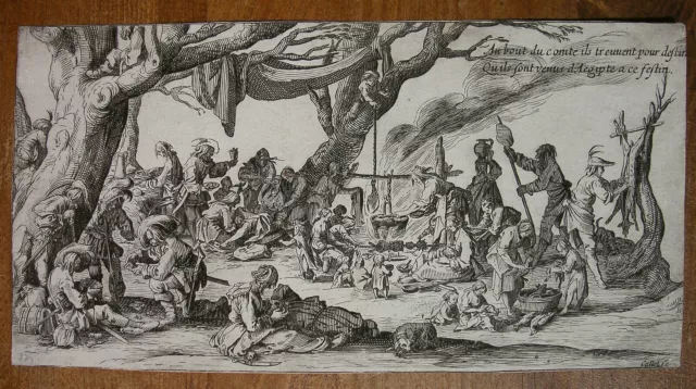 J. CALLOT (nach) `LES BOHÉMIENS, GYPSIES, ZIGEUNER (4)' (SALAMON SAVERY), ~1660