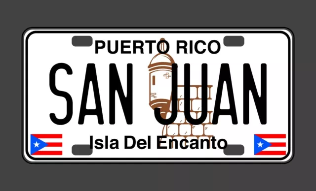 SAN JUAN Puerto Rico License Plate Aluminum 6"x12" Front Boricua PR