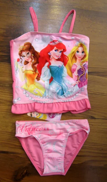 Disney Princess Tankini-Set in Größe: 92 Rosa oder Pink Prinzessinnen Badeanzug