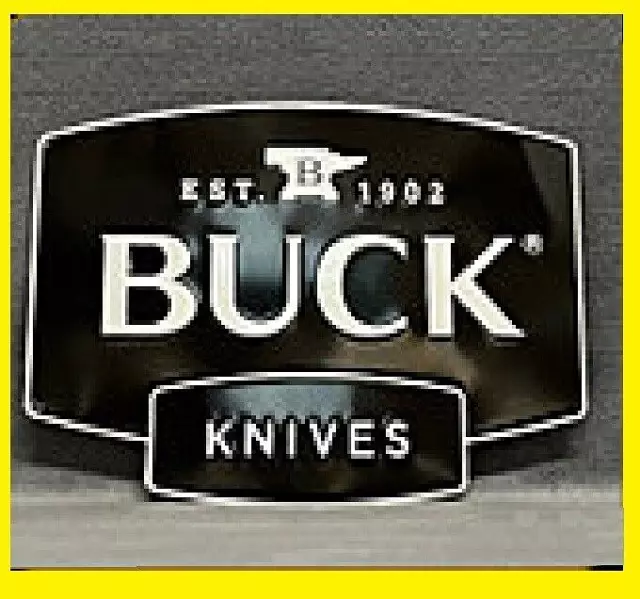 Buck Knives Sign Metal Vintage Style Die Cut Logo