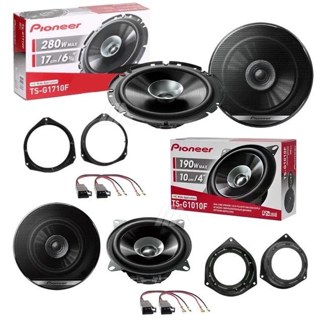 Sound-way 4x Enceintes Fiat Punto 1 - Haut-Parleurs Avant Et Arrière Sur Mesure 8,7cm Avec Adaptateurs