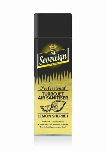 Sovereign Turbojet Air Sanitiser Spray New Lemon Sherbet Fragrance 500Ml