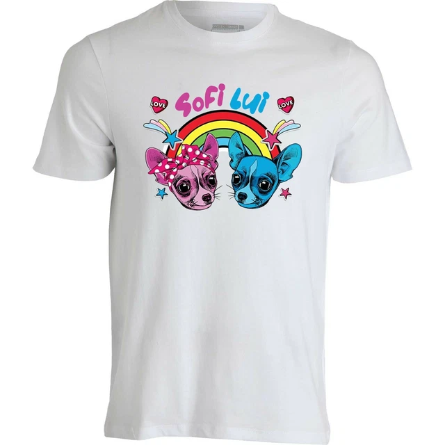 T-shirt maglietta me sofi bambina contro lui te bambino cagnolini cani felpa