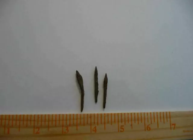 Roman Artifact Iron 3 small Arrowheads .. 1st-3rd century