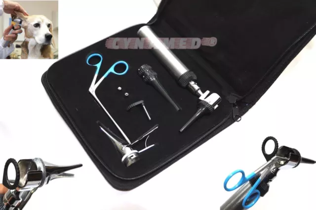 *Incredible Professional Veterinary DIAGNOSTIC OTOSCOPE Set KIT+ 2 FREE LED BULB