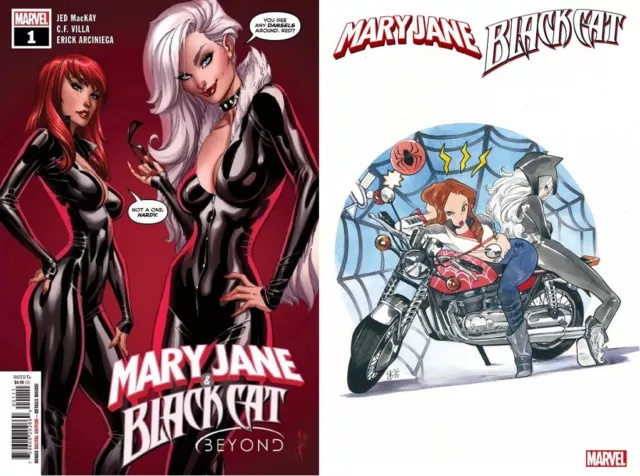 Mary Jane Black Cat Beyond #1 J Scott Campbell Peach Momoko Set Nm Spider-Man