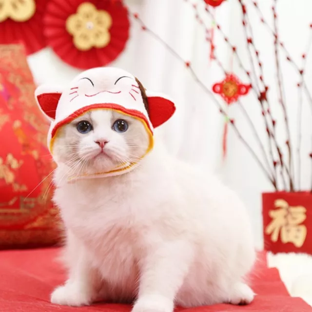 Festive Atmosphere Pet Hat Dress Up Accessories Red Head Cover Pet Cat Cap