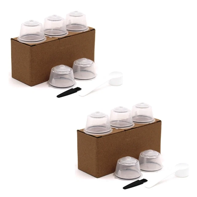 Tazze Riutilizzabili In Plastica Per Capsule Bosch Tassimo – Kit Con Paletta E Pennello (60 Ml, Arancione E Grigio)