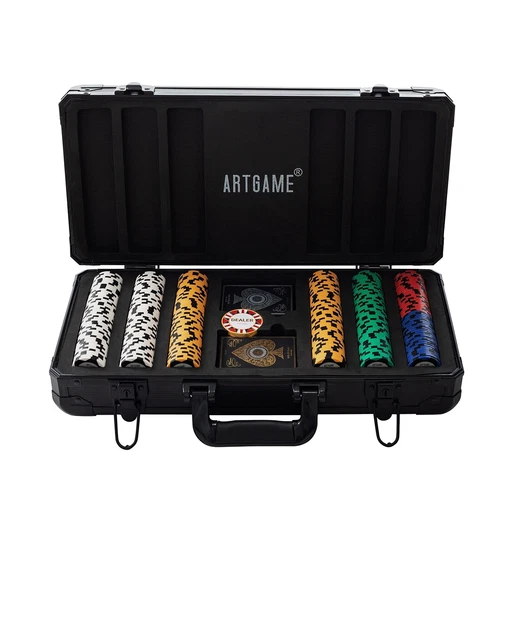 Artgame 14 Gram Clay Poker Chip Set for Texas Hold&#8217;em, 300Pcs Casino Style