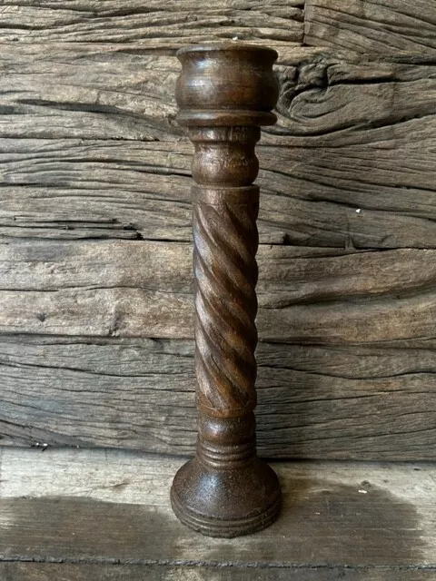 Selten Alt Vintage Holz Handgeschnitzt Antik Design Holz Kerzenständer/Ständer