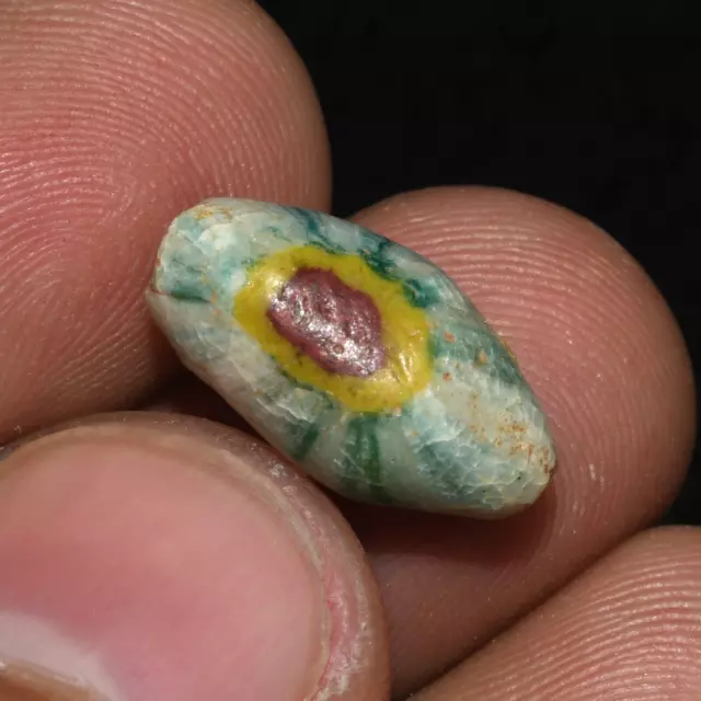 Rare Genuine Ancient Roman Mosaic Gabri Glass Bead Circa 1st-2nd Century AD