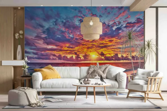 3D Sea Sky Cloud Sunrise Landscape Wallpaper Wall Murals Removable Wallpaper 439