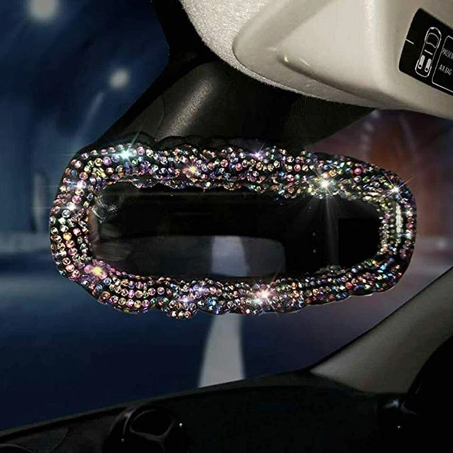 Colorful Bling Diamond Crystal Shiny Rhinestone Car Truck Rearview Mirror Cover