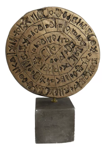 Phaistos disc sculpture museum reproduction artifact Bronze effect