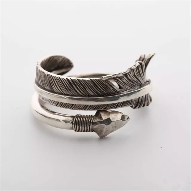 Vintage Hawk Feather Arrow Ring for Men Women Silver Size 7/9/11 Jewelry Gifts