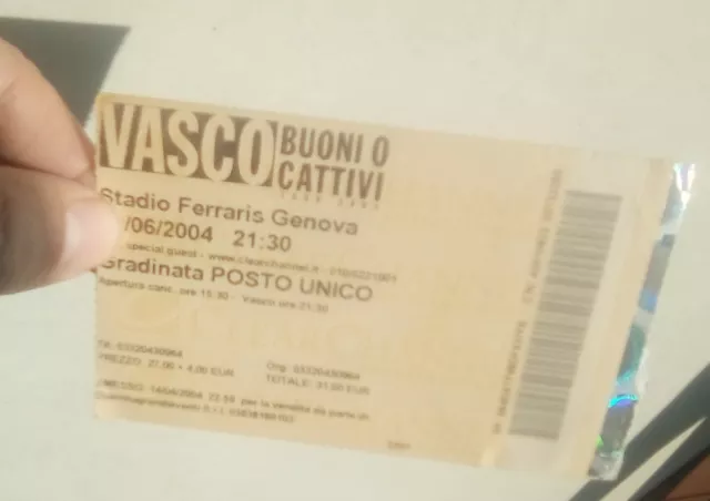 Biglietto / ticket VASCO ROSSI tour Buoni o cattivi Genova 2004