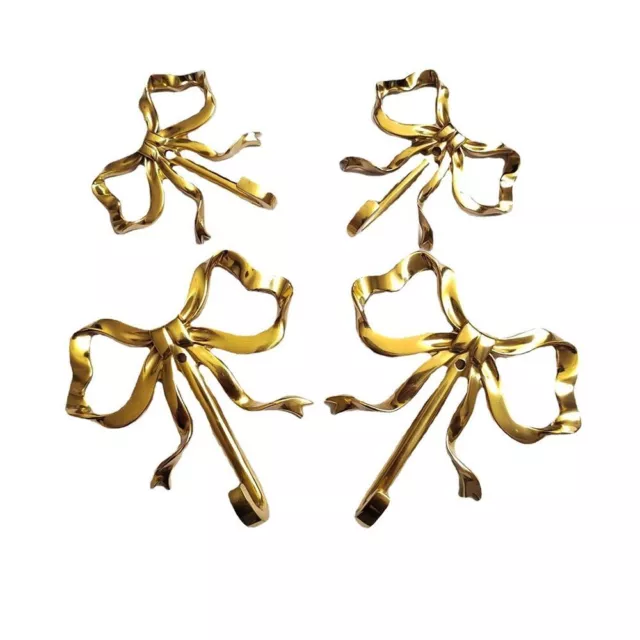 Brass Bow Shape Wall Hook Decorative Wardrobe Hanger Bow-Knot Hook Scarves