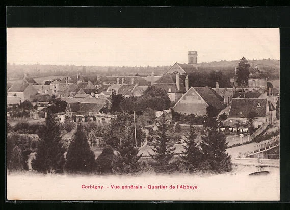 CPA Corbigny, Vue générale, Quartier de l´Abbaye