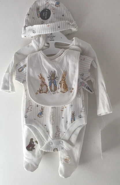 Nutmeg Peter Rabbit Cream 4 Piece Unisex Starter Set~Tiny Baby ~ 5 Lbs