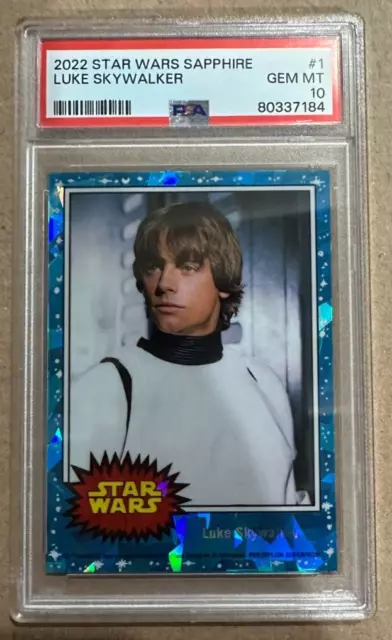 2022 Topps Star Wars Sapphire Chrome #1 Luke Skywalker PSA 10 graded card