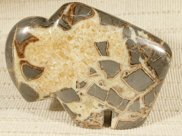 HUGE! Zuni BUFFALO Fetish Made From a 100% Natural Septarian Nodule! Utah 1310gr