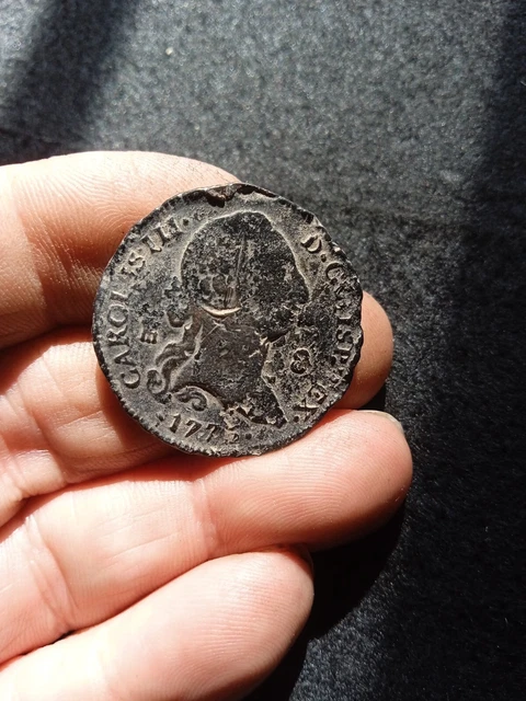 Superb spanish coin of 4 maravedis of CARLOS III, YEAR 1773