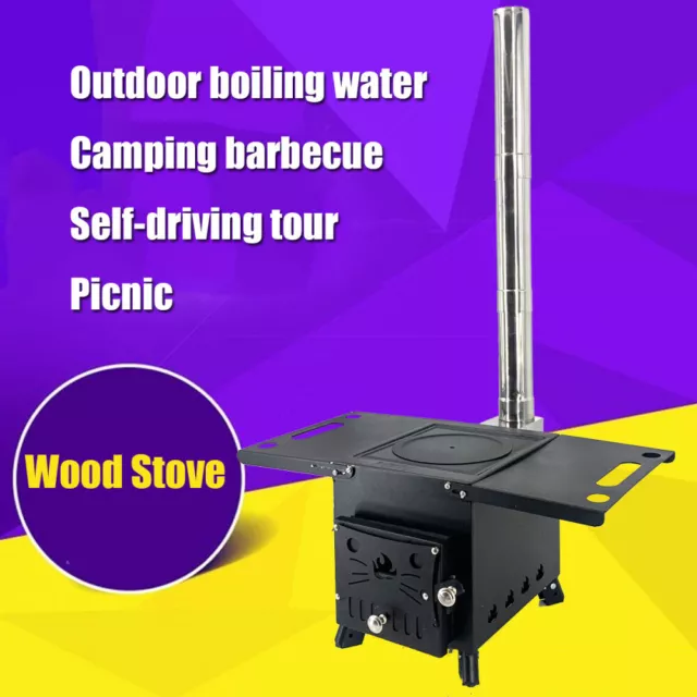 Tragbarer Holzofen Outdoor-Holzverbrennung Campingzelt Picknick-Koch-Heizung DE