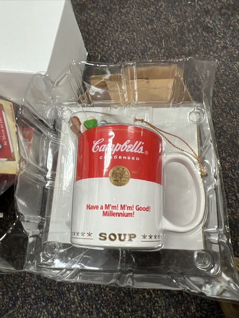 Campbell Soup Kids - boy girl in a Soup Mug Cup 1999 Christmas Ornament