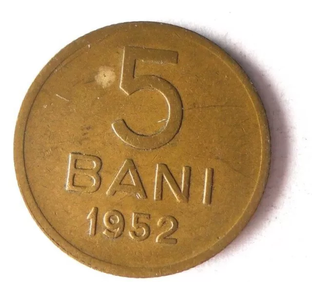 1952 Romania 5 BANI - Hard to Find Type Romania Bin #1