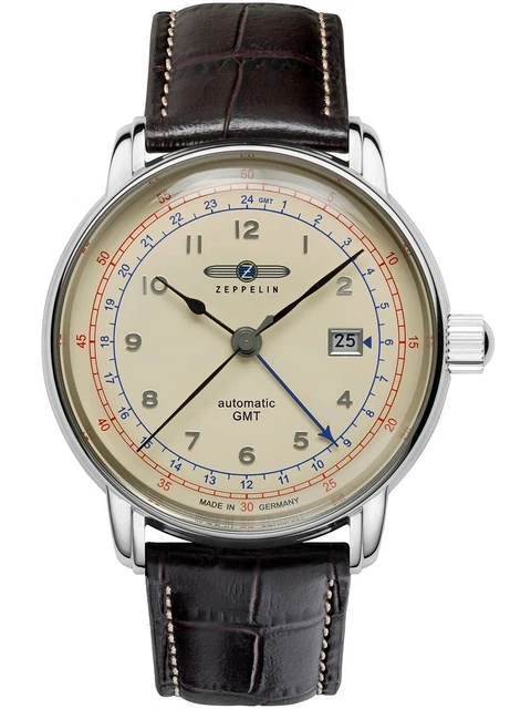 Zeppelin 7668-5 Los Angeles LZ126 Automatico GMT 43mm 5ATM