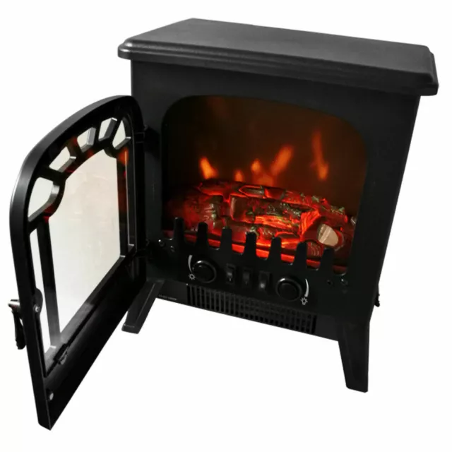 1850W Electric Fireplace Heater Stove Log Burning Fire Flame Effect Freestanding 2