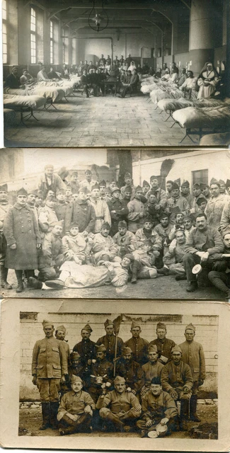 LOT of 3 Soldier Photo Card Various Regiments Including Injured Military Hospital