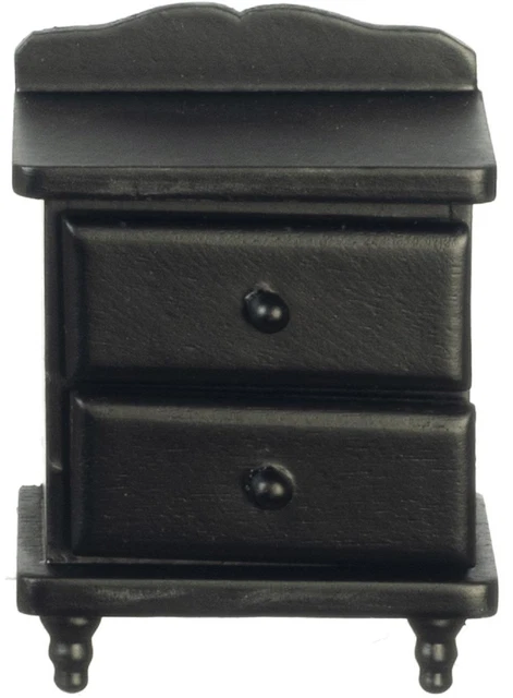 Maison de Poupées Noir Nuit Support Table Chevet Miniature Chambre Meubles 1:12