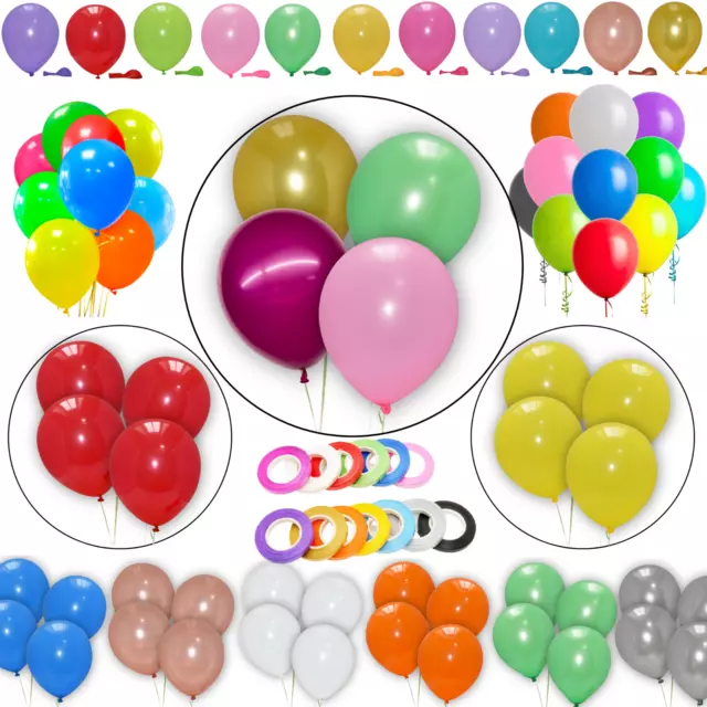 100 X Plain Latex Balloons 12" Helium Birthday Wedding THEME Party DECOR  BALONS