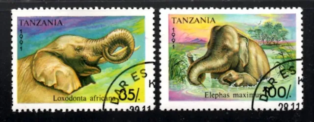 stamps TANZANIA A123(2) #796-797 Elephants