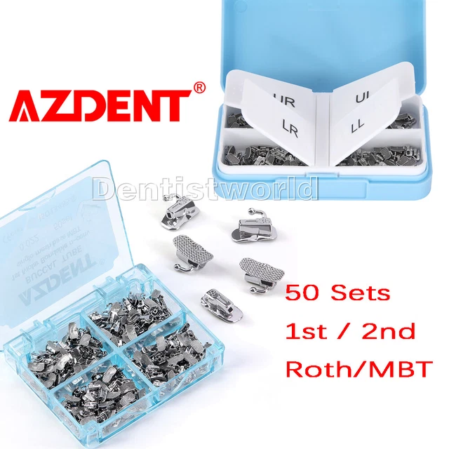 50Set Dental Ortho Buccal Tubes 1st 2nd Molar Bondable N-Conv Roth MBT 0.022 018