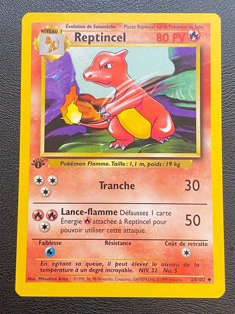 Pokemon Card Fr Set Of Base - Charmeleon 24/102 Edition 1 Peu Commune - NM+
